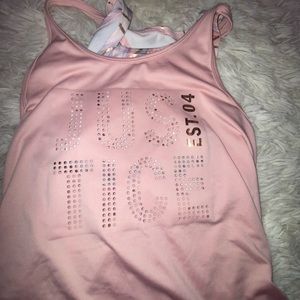 Justice shirt with two starter bras